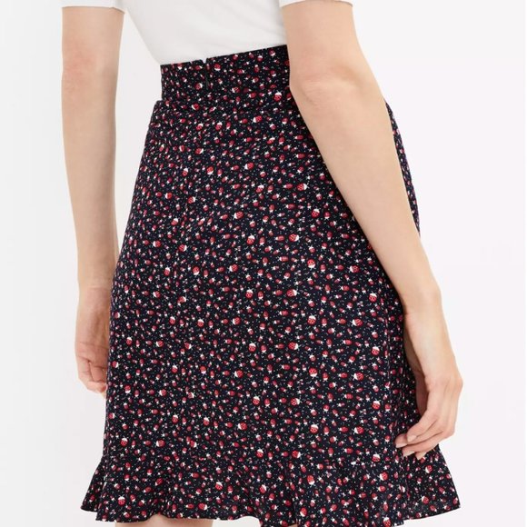 LOFT Ladybug Print Ruffled Wrap Skirt - Picture 3 of 3